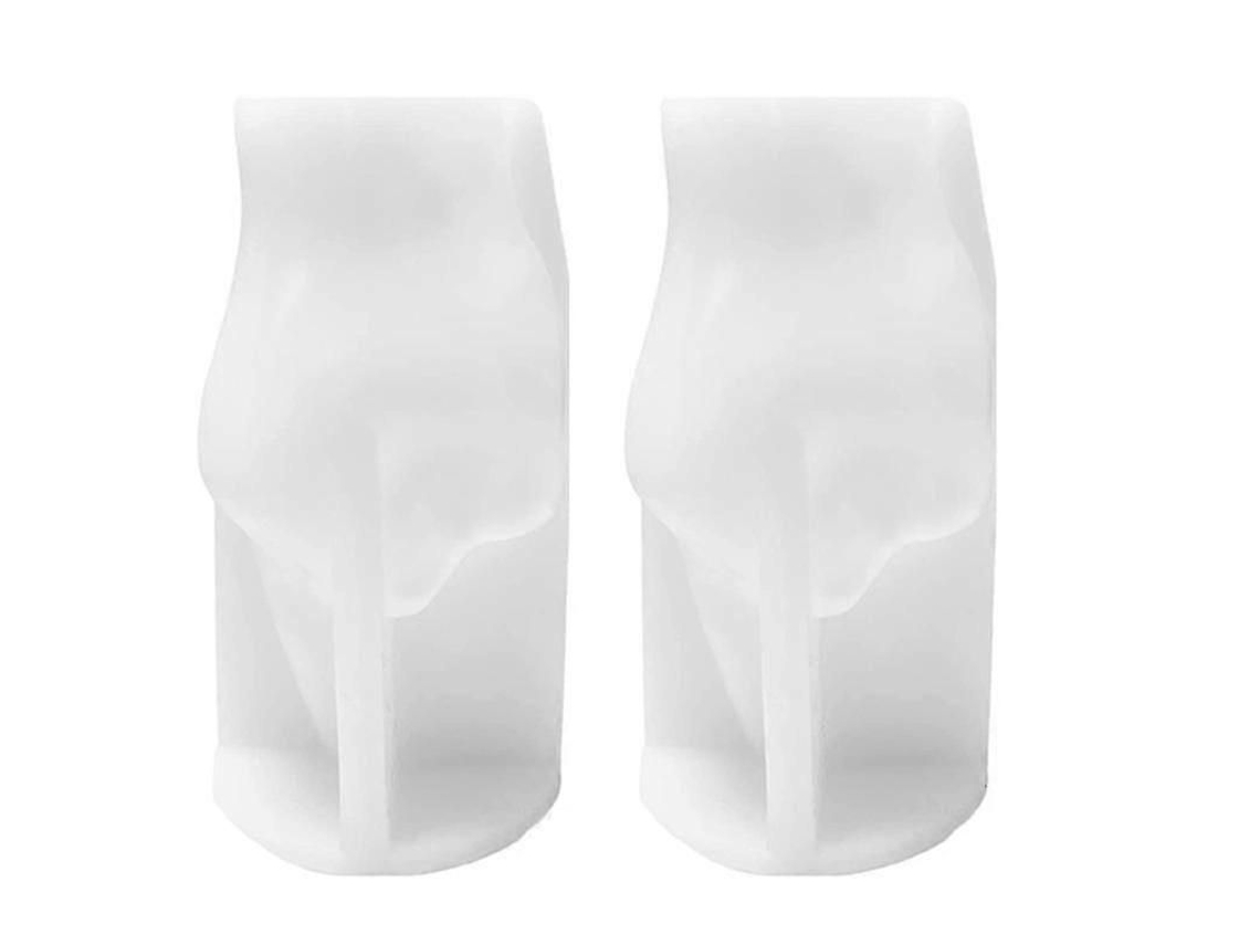 Kit Com 2 Moldes De Silicone Em Formato De Dedo Médio Para Velas, Resina E Sabonete, Tamanho 3,8 Polegadas