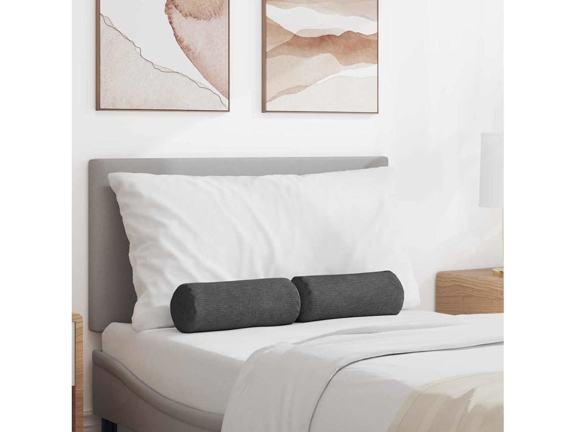 Vidaxl Almofadas De Apoio 2 Pcs Cinza Escuro Ø 15 X 40 Cm