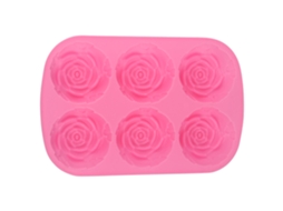 Mold Para Pudim De Chocolate Formato Rosa Coração 6 Cavidades