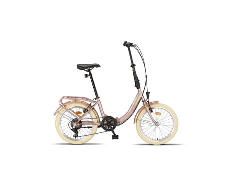 Bicicleta Dobrável PACTO Eight Rosa 6 Marchas Shimano Freios de Aro