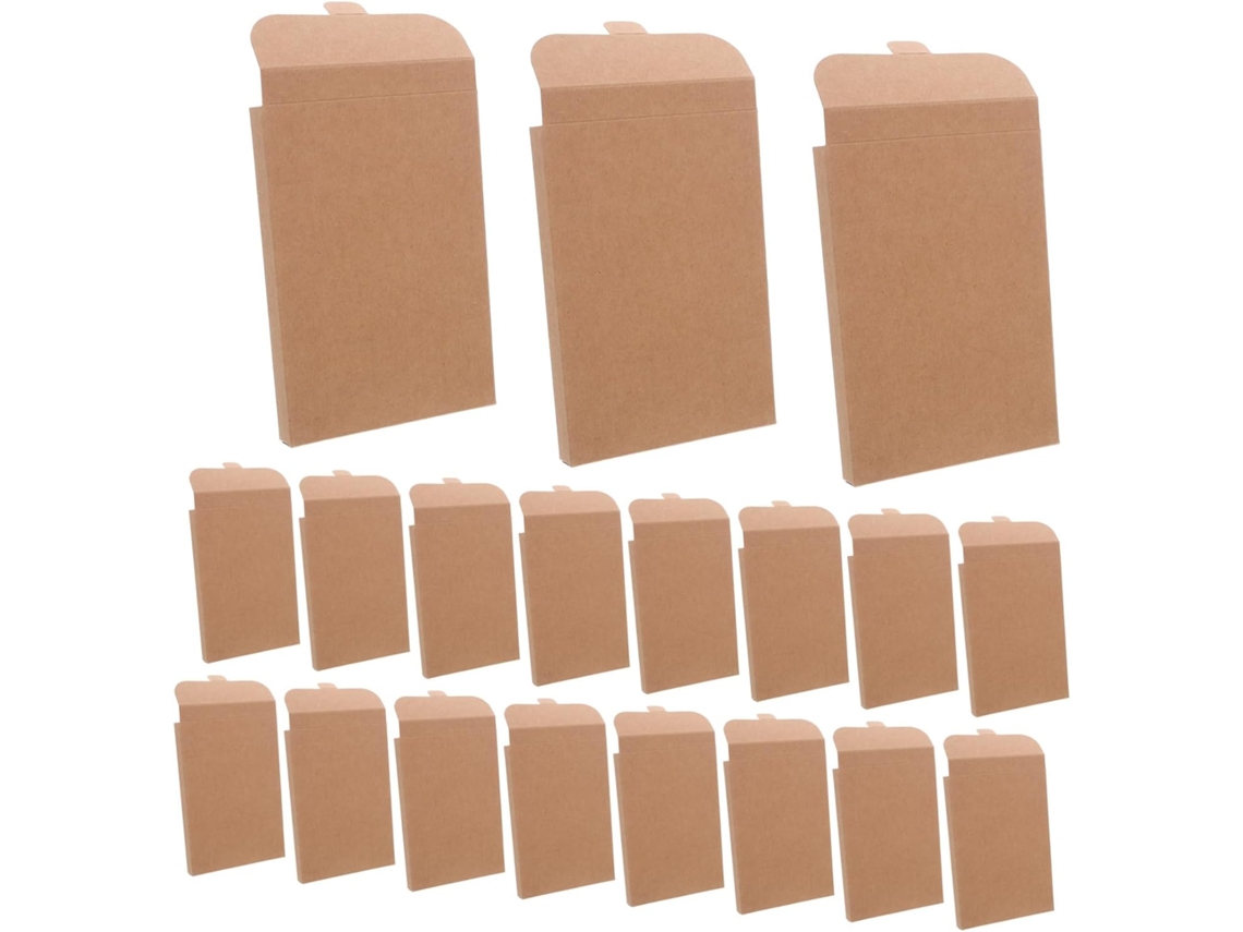 Caixa De Cartes Postais Em Papel Kraft, Lote De 50, Envelopes Brancos