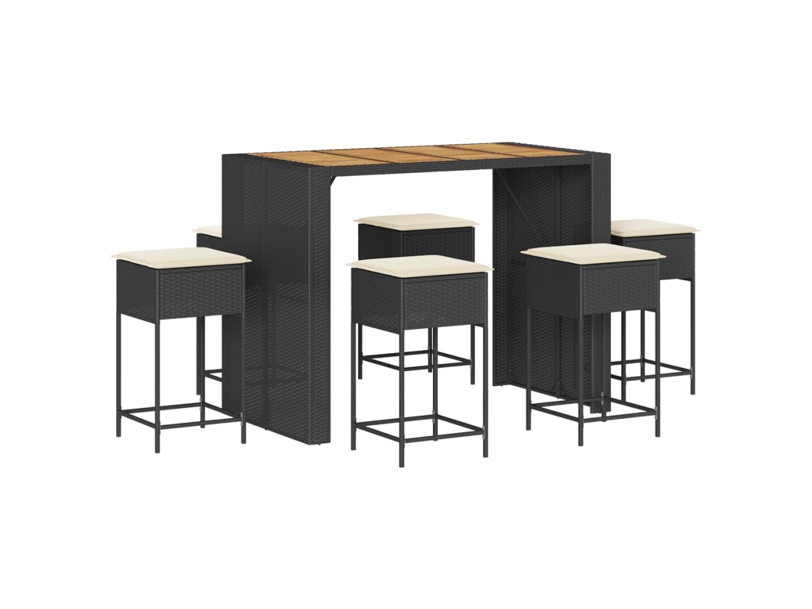 Garden Bar Set, Garden Bar Sets Vidaxl Preto Rattan / Vime (n/a)