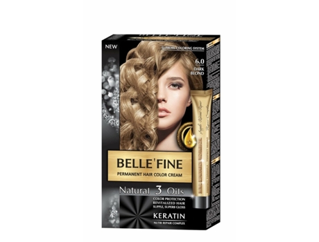 Tinta Permanente Belle´Fine Nº 6.0 Loiro Escuro 30 Ml