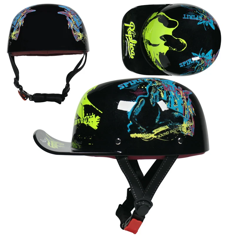 (l) Capacete Retrô Para Motocicleta/boné De Beisebol