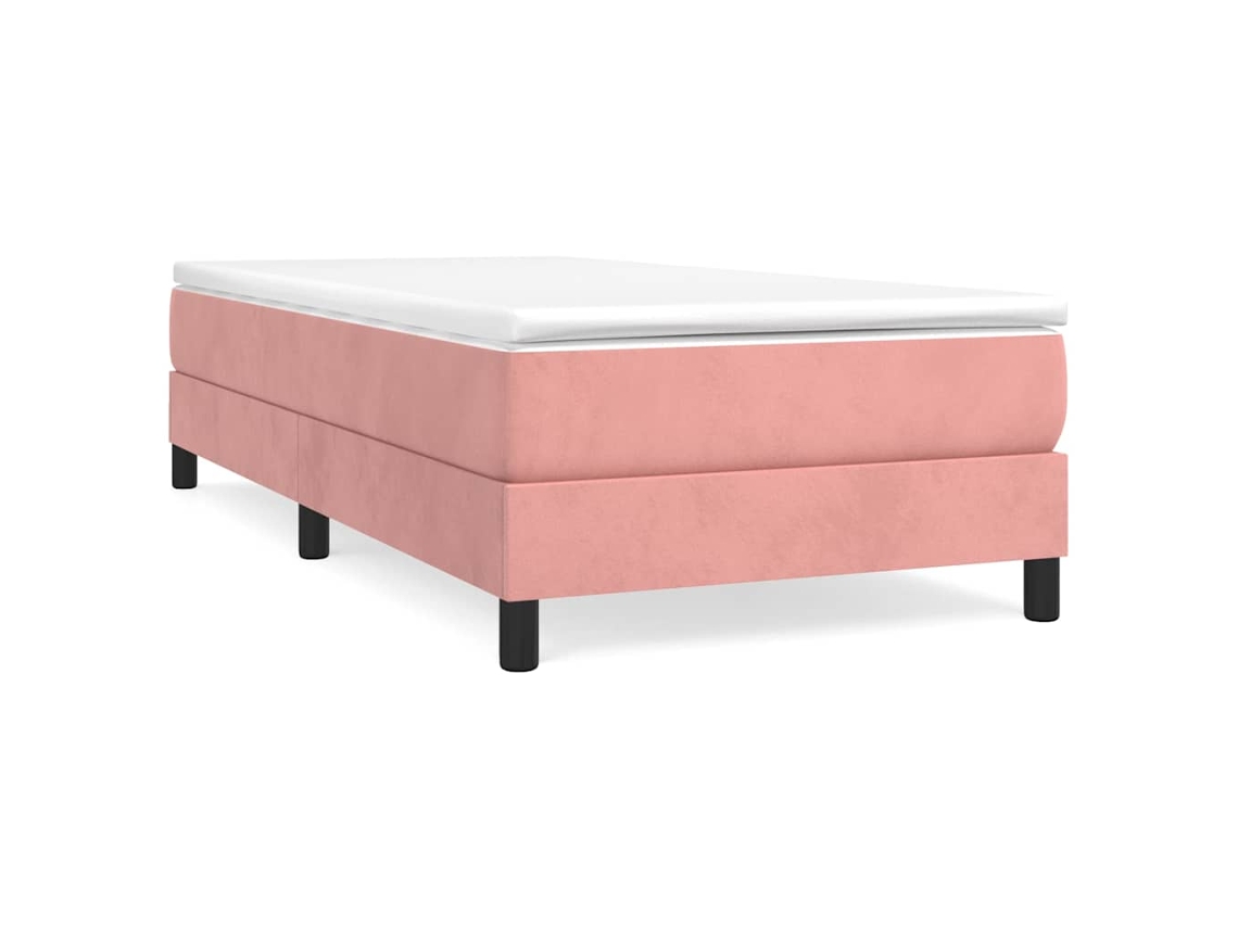 Cama De Molas Ensacadas Vidaxl Cor-de-rosa Veludo (193 X 90 X 25 Cm)