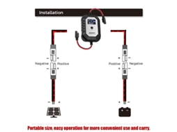 Controlador solar 10A LCD 12V para painel solar, regulador e bateria portátil.
