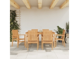 Vidaxl Cadeiras De Jardim Empilháveis 6 Pcs 56,5x57,5x91cm Teca Maciça