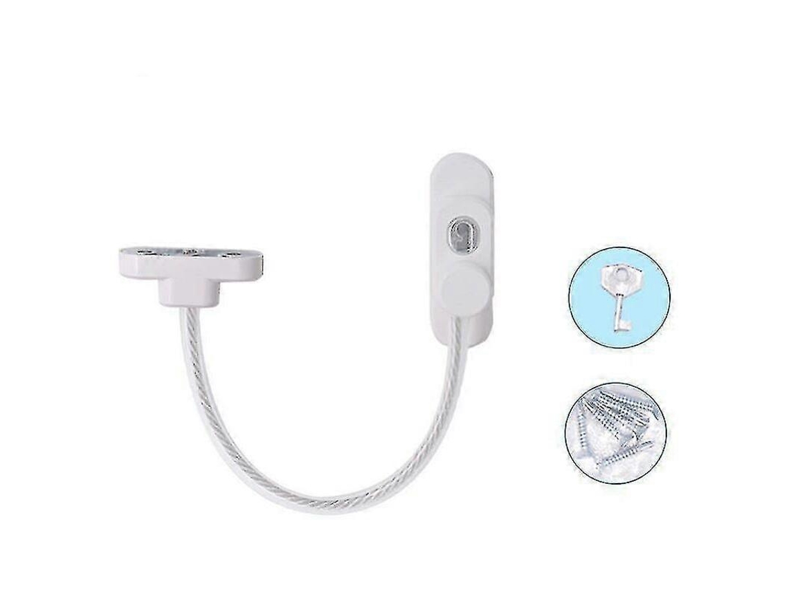 Candado de segurança infantil, com corda antifurto, limitador de janelas, com chaveiro, branco | S/MARCA