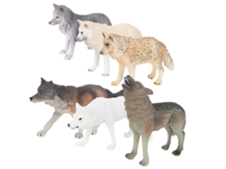 Modelos De Lobos Selvagens Simulados 6pcs Decoração De Escritório Brinquedos Para Crianças
