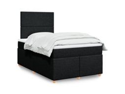 Vidaxl Cama Com Molas/colchão 120x200 Cm Tecido Preto