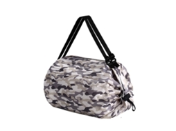 Sacola de Compras Dobrável, Design Dobrável, Grande Capacidade, Tecido Oxford, Amplamente Utilizada, Reutilizável, Camuflagem Cinza. GOKOCO