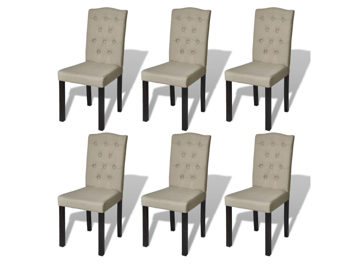 Dining Chair, Dining Chairs Vidaxl Bege Tecido (n/a)