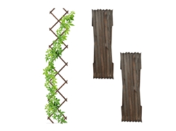 Conjunto Com 3 Treliças De Jardim De Madeira Ajustáveis Para Plantas Trepadeiras