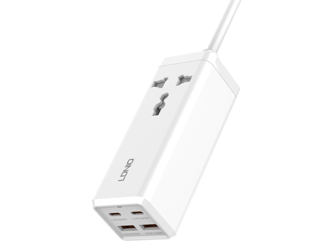 Tomada múltipla Ldnio com extensão Usb e Type c carregamento rápido para mesa CHABERLU