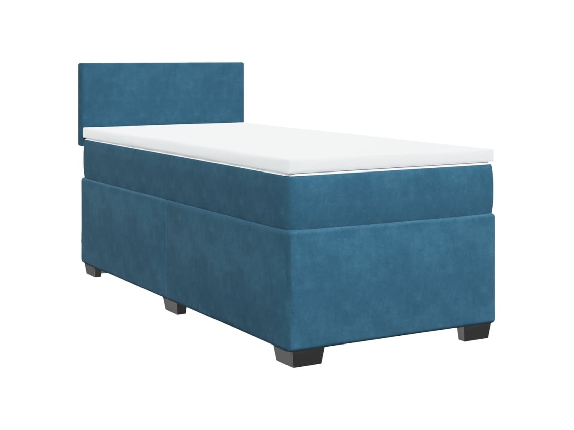 Cama com Molas/colchão 90x190 Cm Veludo Azul escuro MAISON EXCLUSIVE