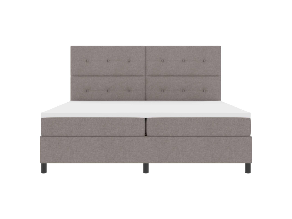 Vidaxl Cama Box Com Fitas Led Cinzento-acastanhado 200 X 200 Cm Tecido