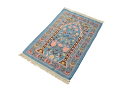 Almohadilla De Oración Chenille Suave Con Borlas Alfombra De Peregrinación Multiuso Para Dormitorio Mesa Pasillo Azul Lago