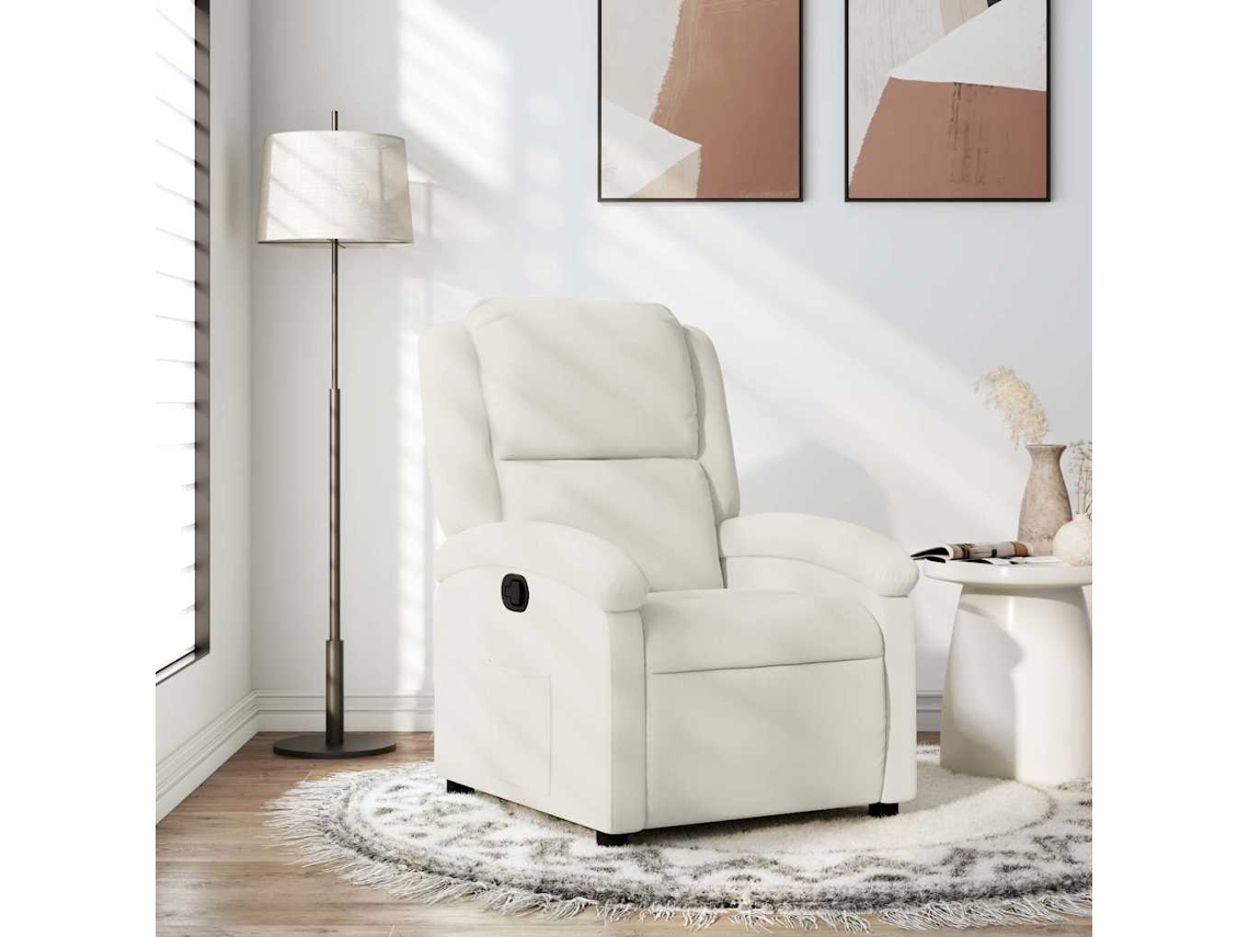 Vidaxl Poltrona Reclinável Veludo Creme