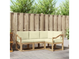 Vidaxl Conjunto De Sofás Para Exterior 4 Pcs Branco E Creme