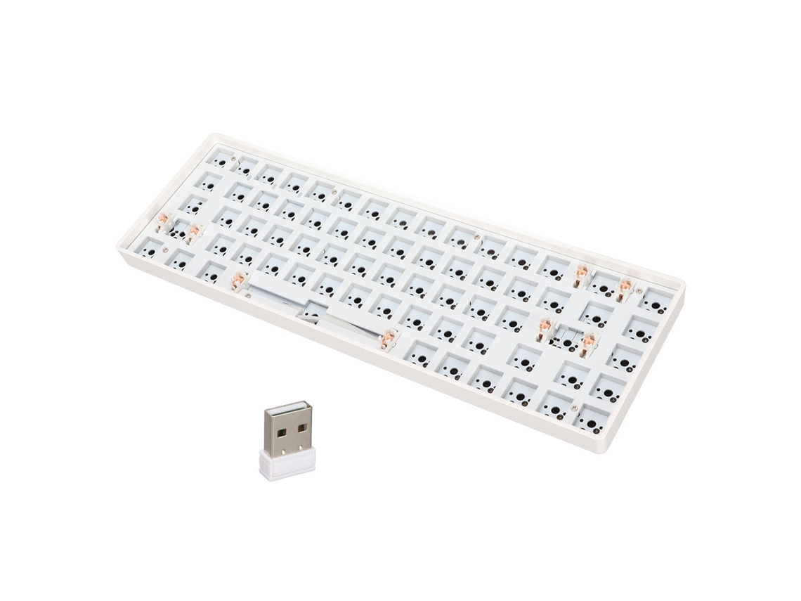 Kit De Teclado Mecânico Faça Você Mesmo Com 68 Teclas, Sem Fio 2.4g, Layout De 65, Troca A Quente, Teclado Gamer Personalizado, Branco Slowmoose