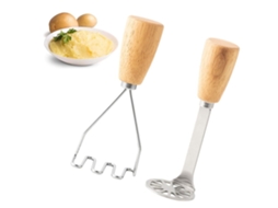 2 Peças Com Cabo De Madeira Para Amassar Comida De Bebê, Batatas, Empurrador De Lama, Suplemento Alimentar Para Bebês SUNNY SPACES