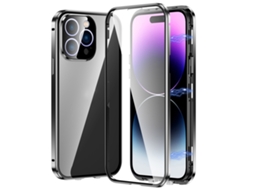 Capa De Vidro Temperado Hd Para Iphone 14 Pro - Fecho Magnético Duplo