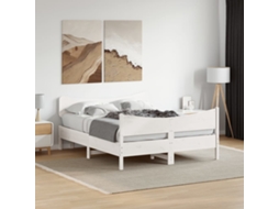 Vidaxl Cama Sem Colchão 140x200 Cm Madeira De Pinho Maciça Branco