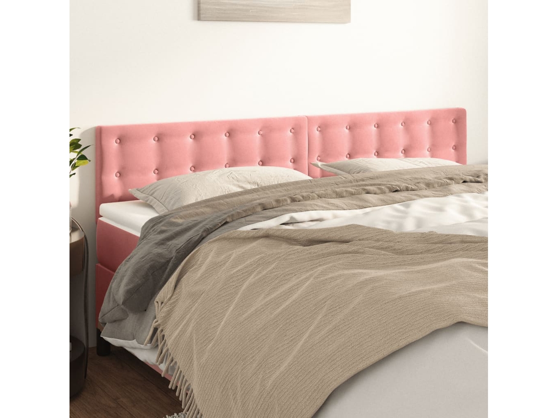 Vidaxl Cabeceiras Rosa 160x5x78/88 Cm Veludo