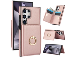 Capa Hexinyigjly Para Samsung S26 Ultra Com Porta Cartões Rosa Ouro