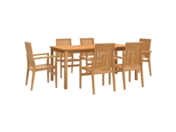 Maison Exclusive - Conjunto De Jantar Para Jardim 7 Pcs Madeira De Teca Maciça