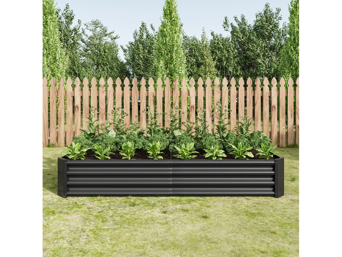 Cama Elevada De Metal Para Plantas, Aço Robusta, Antiferrugem, Sem Fundo, Ideal Para Vegetais/ervas-kd