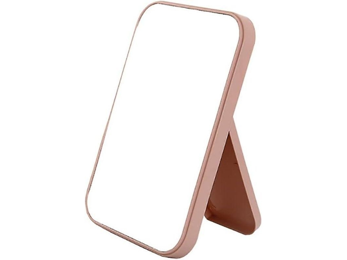 Espelho de Maquiagem Plegável para Mesa com Suporte Ajustável e Material Durável