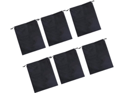 Conjunto De 12 Sacos Com Cordão Em Tecido Não Tecido, Pretos, Para Organização De Roupas E Armários. Conjunto De 12 Sacos Com Cordão Em Gokoco