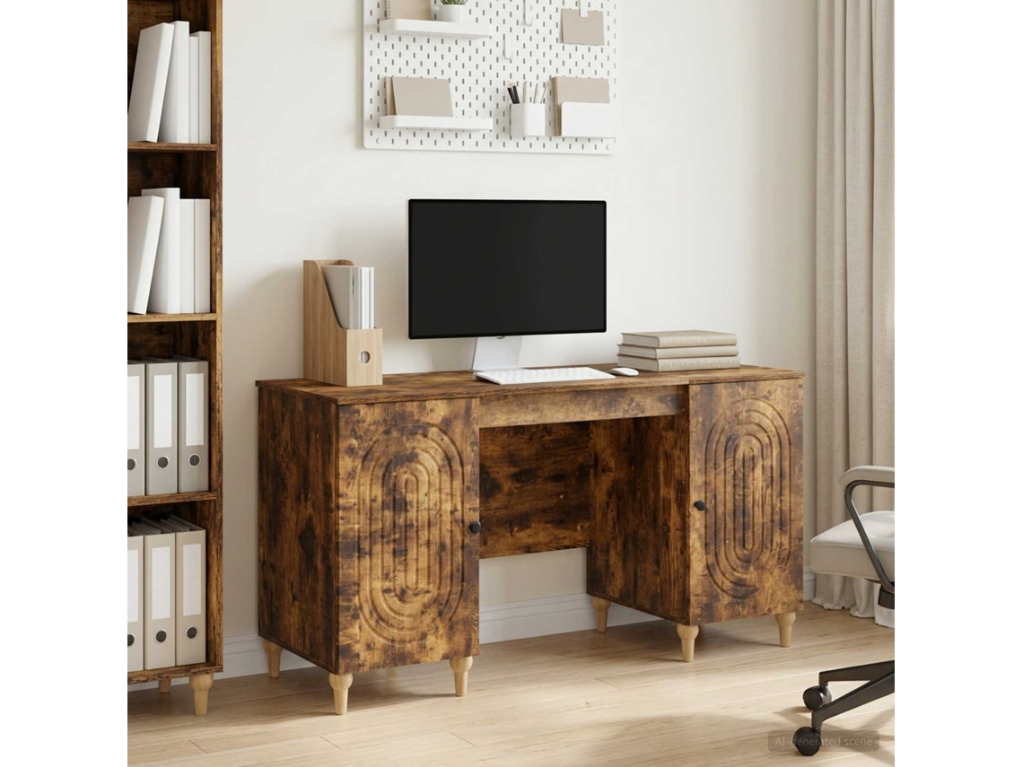Vidaxl Mesa Carvalho Fumado 142,5 X 50 X 75 Cm Derivados De Madeira