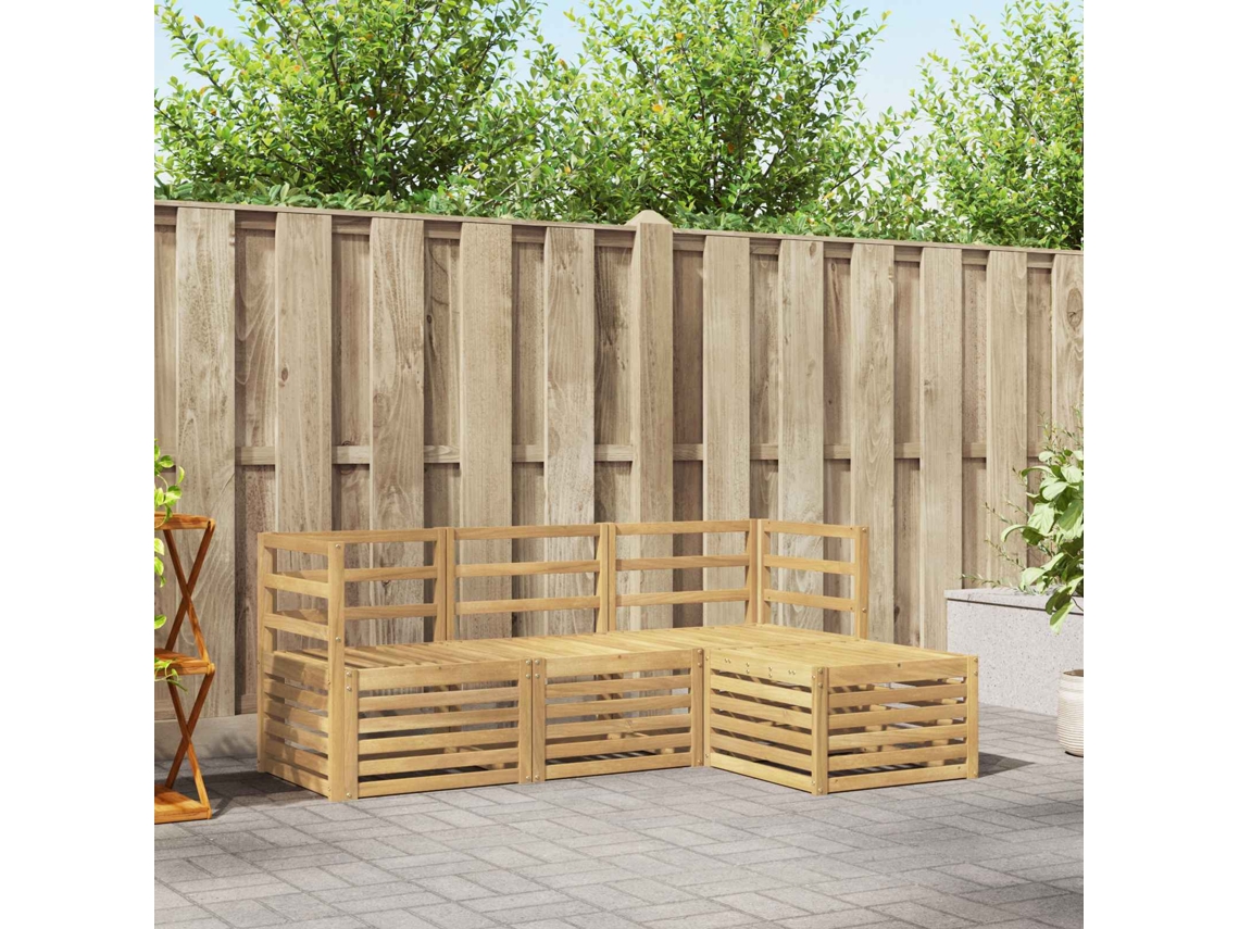 Vidaxl Conjunto De Sofás Para Exterior 4 Unid. Branco