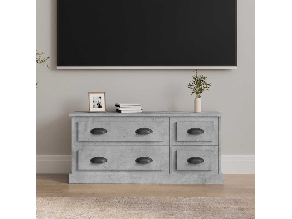 Vidaxl Móvel P/ Tv 100x35,5x45cm Derivados De Madeira Cinzento Cimento