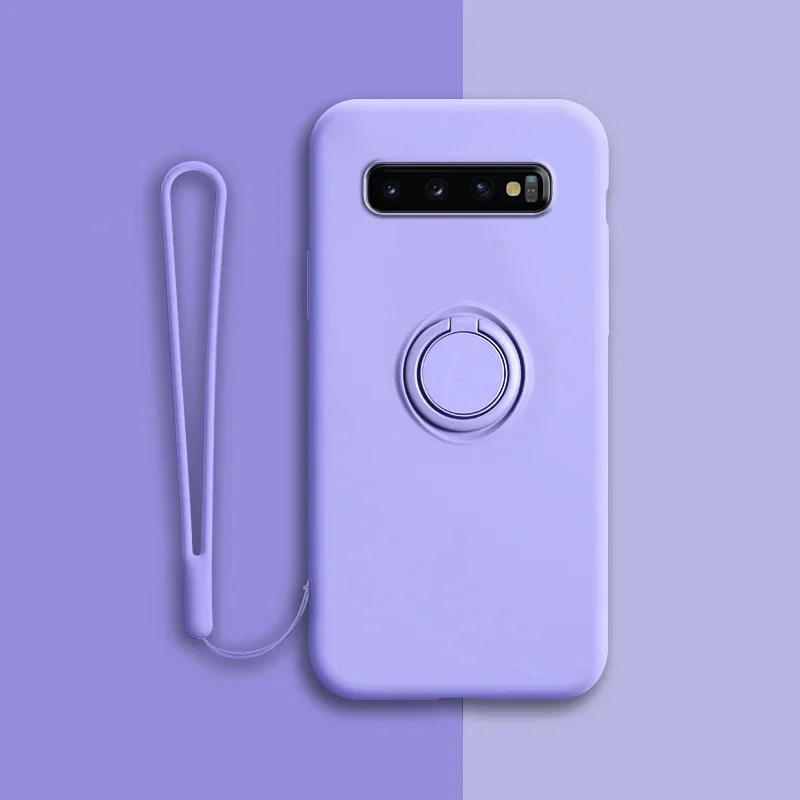 (samsung Note 9, Roxo Claro) Capa Protetora De Silicone Macio Para Celulares Samsung, Com Suporte Em Forma De Anel.