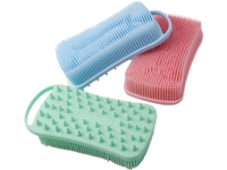 Conjunto Hemobllo Com 3 Escovas Corporais Quadradas De Silicone, 90g, Dupla Face, Esfoliantes E Suaves Para Mulheres