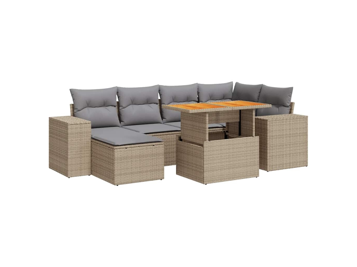 Garden Sofa Set, Garden Sofa Sets Vidaxl Bege Rattan / Vime (n/a)