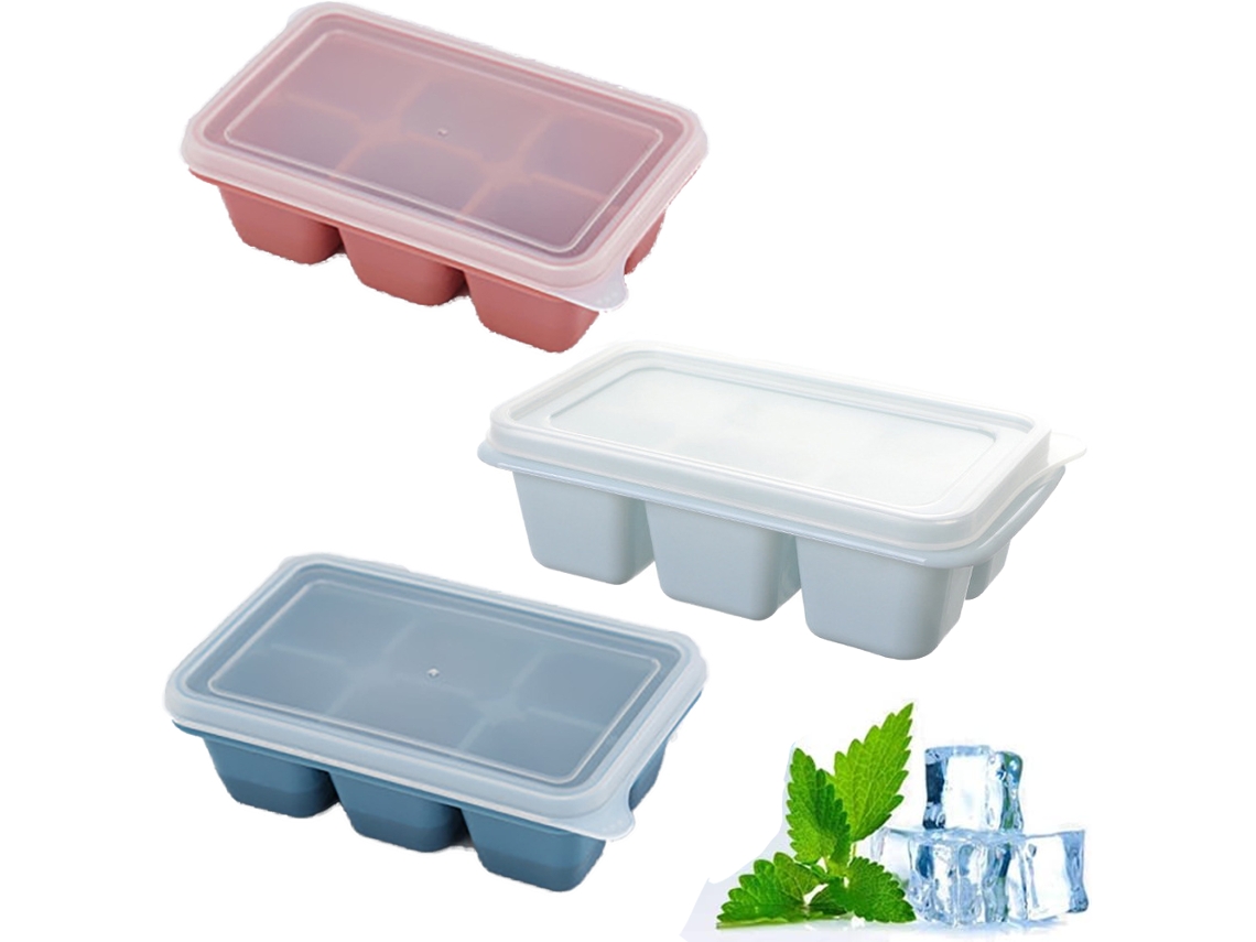 Ferramenta Caixa de Gelo Congelada Caseira para Cubos – Três Pacotes Fundo Duro Comum Azul Escuro + Claro e Branco Mini Bande UISAVE