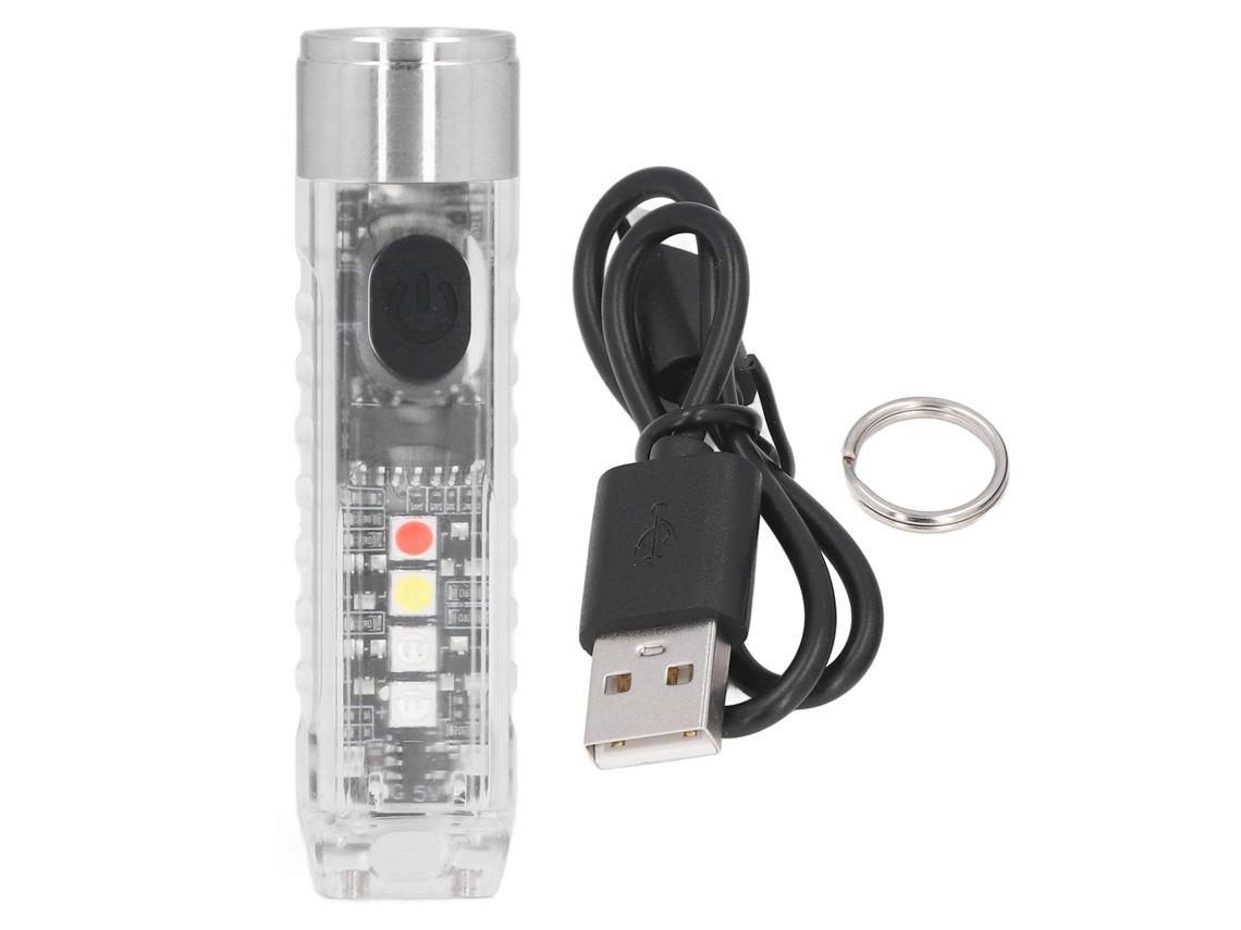 Rebe-luz Lanterna Chaveiro 10 Modos 5led Carga Rápida Ip65 Impermeável Base Magnética Portátil Branca