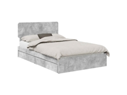 Cama com Armazenamento Cinzento 135x190 cm Madeira Processada MAISON EXCLUSIVE