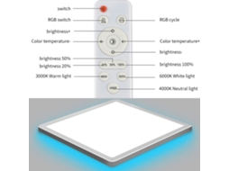 Lâmpada de Teto Rgbcw com Controle Remoto Bt Ajustável Infinitamente Quarto S/MARCA
