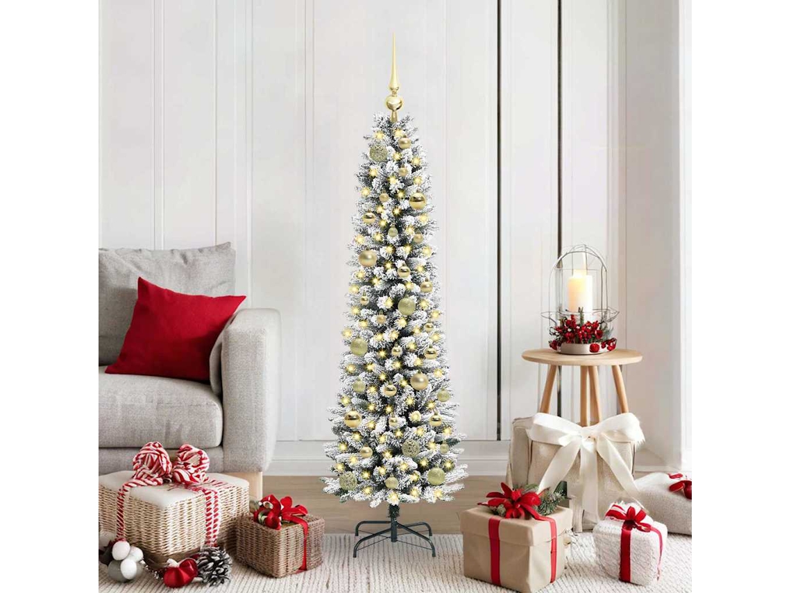Vidaxl Árvore De Natal Artificial Branco 150 Cm Pvc, Metal E Plástico
