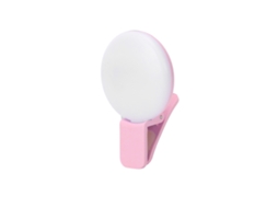 Luz de Preenchimento Clip on Mini para Celular Recarregável Anel de Selfie Rosa | S/MARCA