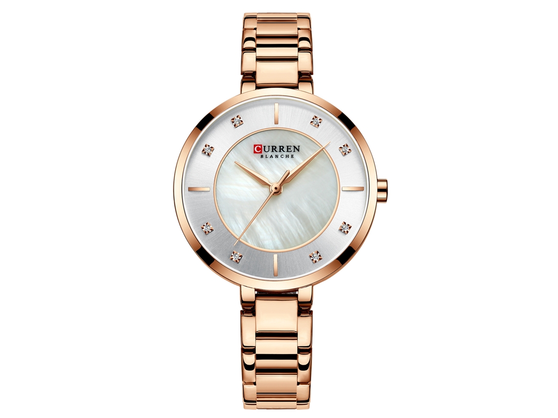 Relógio Feminino MDUG com mostrador em forma de concha, ouro rosa, pequeno e simples | MDUG