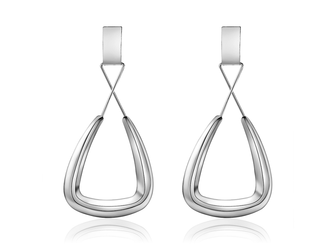 Brincos Pendentes Geometrico Oco De Liga