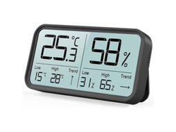 Higrômetro Termômetro Digital Indoor, Medidor de Temperatura e Umidade, Preto | S/MARCA
