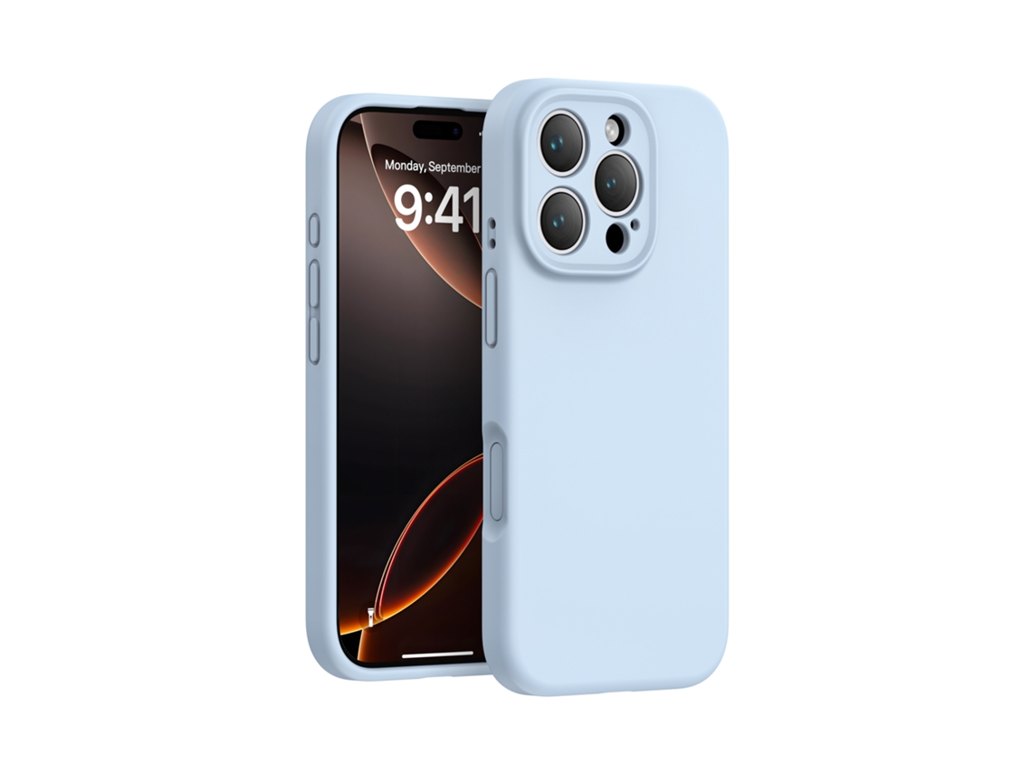 Capa De Silicone Líquido Para Iphone (azul Celeste, Iphone 16), Cor Sólida, Capa Protetora De Peça Única Com Cobertura Total.