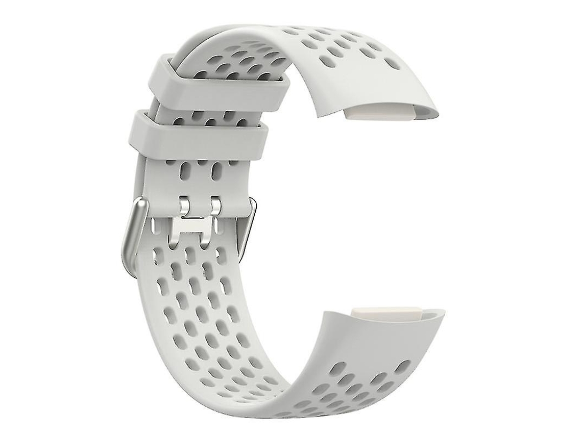 Pulseira Esportiva Fitbit Charge 5 De Silicone Branco Da Lua Para Smartwatch